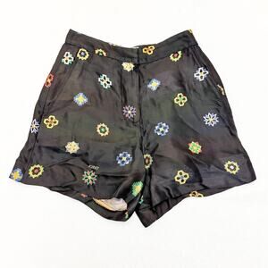 Kirin Peggy Gou Black Embroidered Shapes Dress Shorts Mini Size 40